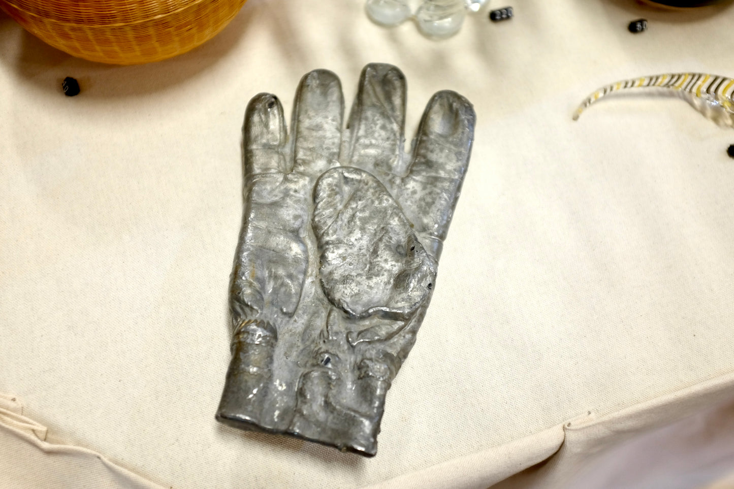 Cast Metal Glove Sculpture