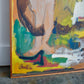 Large Midcentury Abstract Painting, Signed Stawski '60