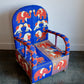 Blue Yoruba Beaded Armchair, Nigeria
