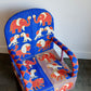 Blue Yoruba Beaded Armchair, Nigeria