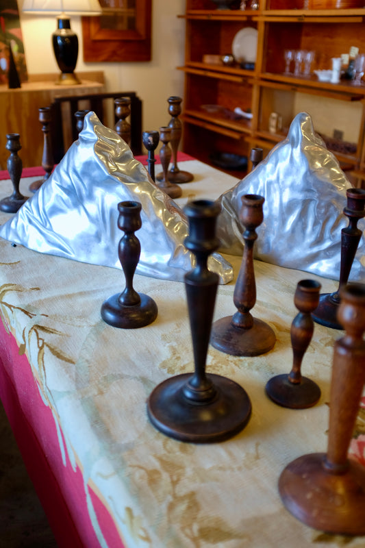 Turned Wood Candlesticks