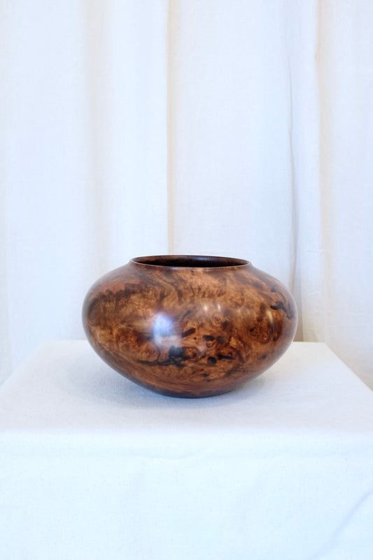 Walnut Turned Wood Bowl, Tom Laser