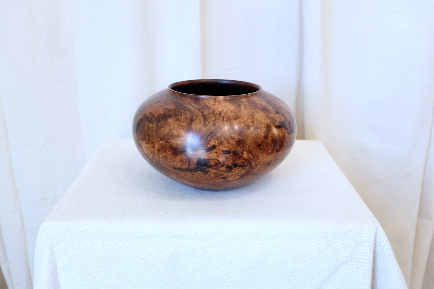 Walnut Turned Wood Bowl, Tom Laser