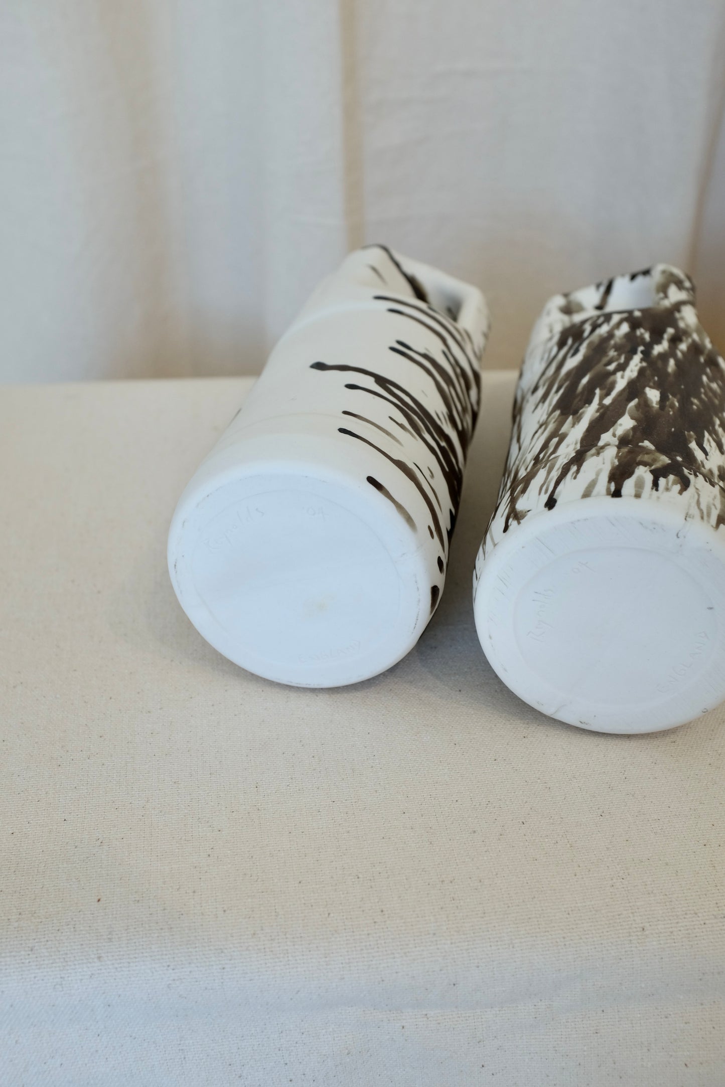 Ceramic Jugs, Signed Reynolds '04 England