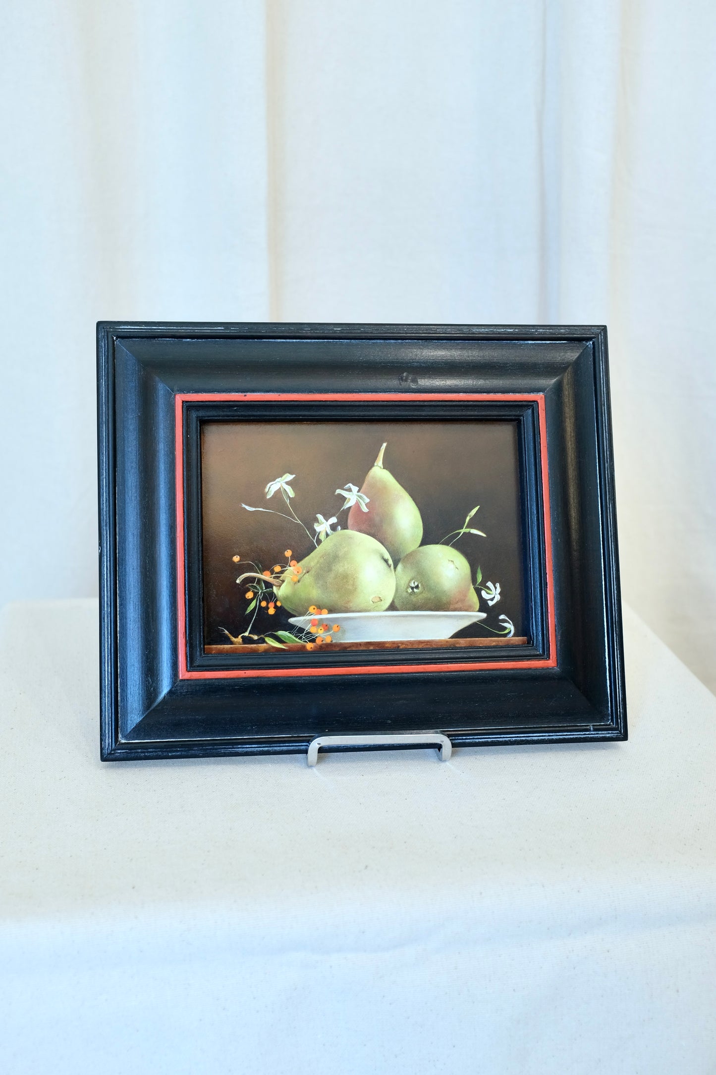 Framed Still Life Oil Painting of Pears, Judith Lamb
