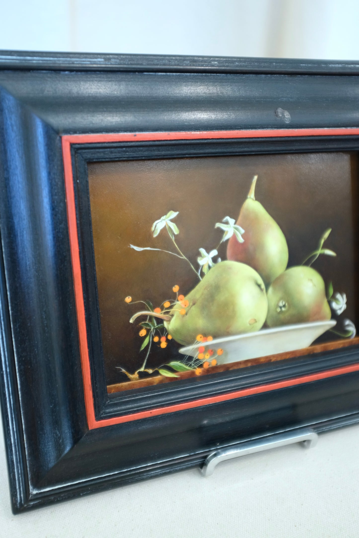 Framed Still Life Oil Painting of Pears, Judith Lamb