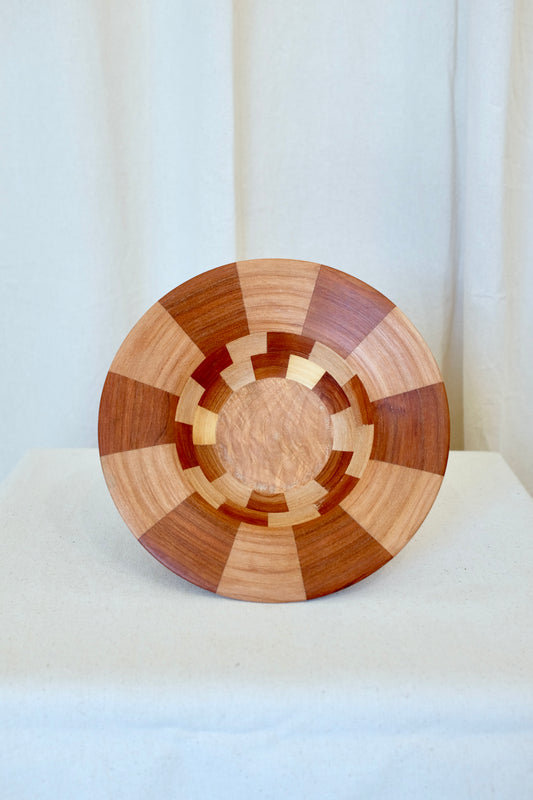 Checkered Wood Bowl