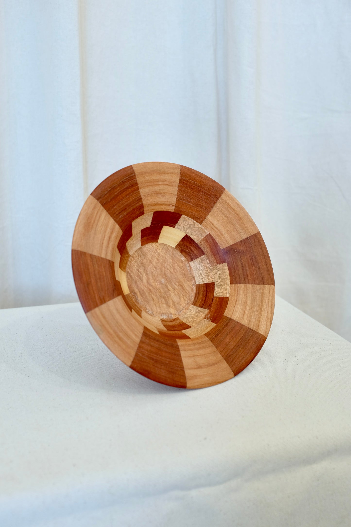 Checkered Wood Bowl