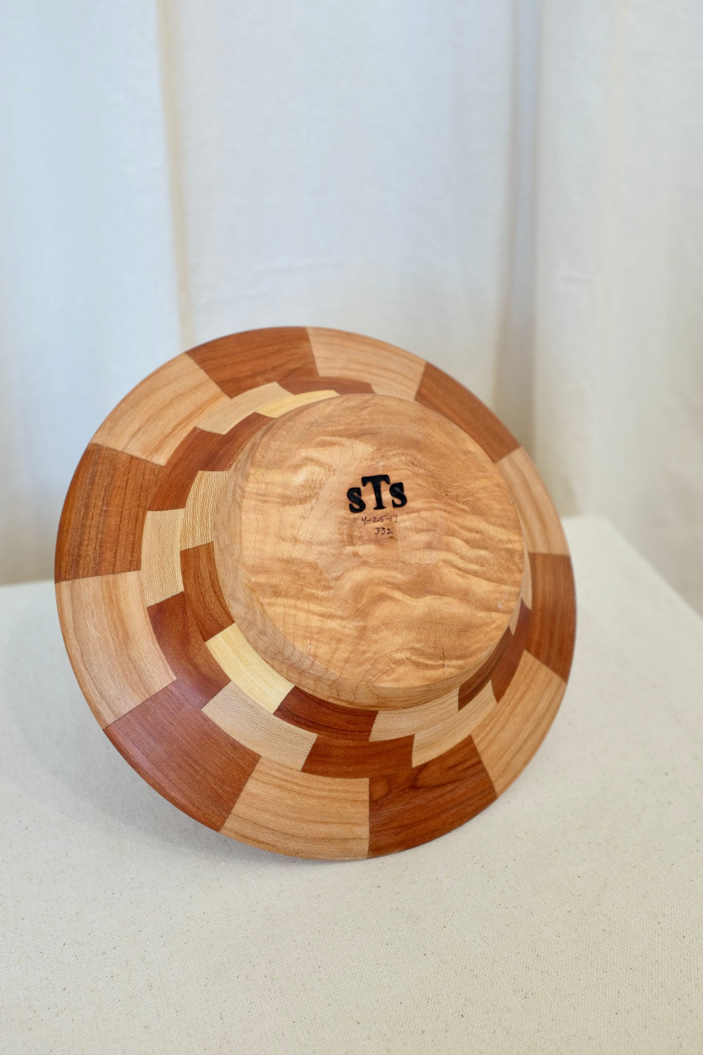 Checkered Wood Bowl