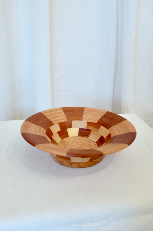 Checkered Wood Bowl