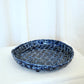 Blue Handmade Ceramic Woven Platter