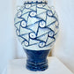 Large Blue and White Handmade Ceramic Vase