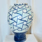 Large Blue and White Handmade Ceramic Vase