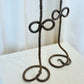 Wrought Iron Coiled Candlesticks, Pair