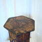 Flemish Art Pyrography Side Table with Roses