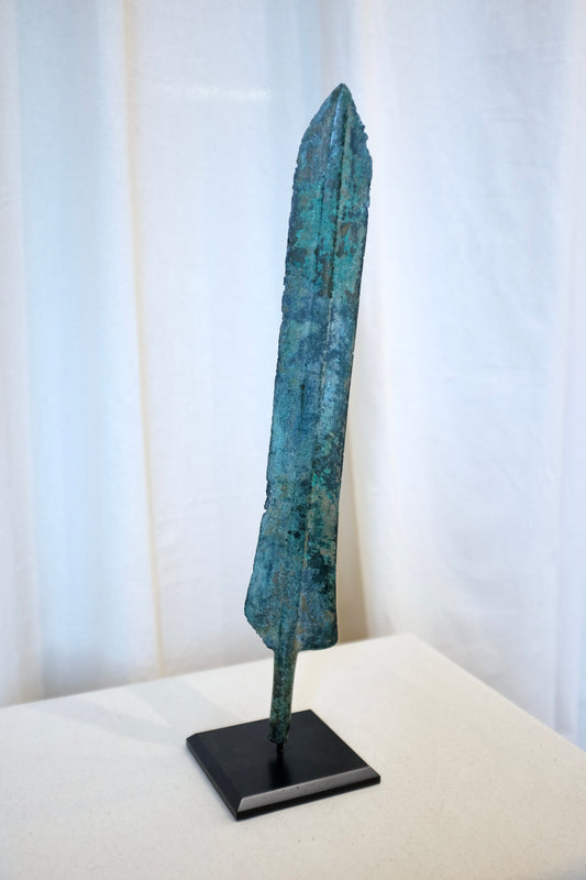 Ancient Bronze Blade on Stand, Luristan