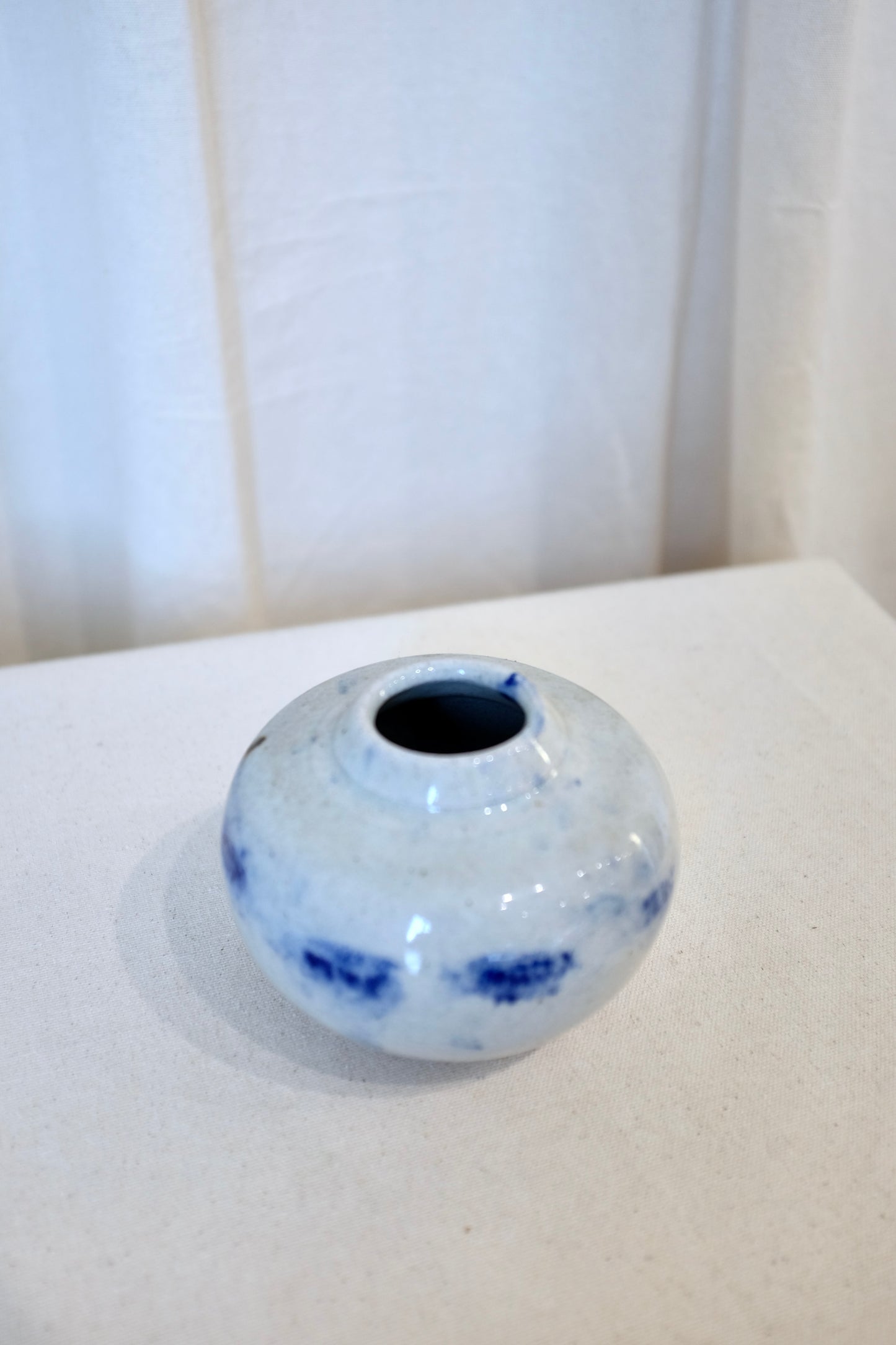 Small Plump Blue and White Vase