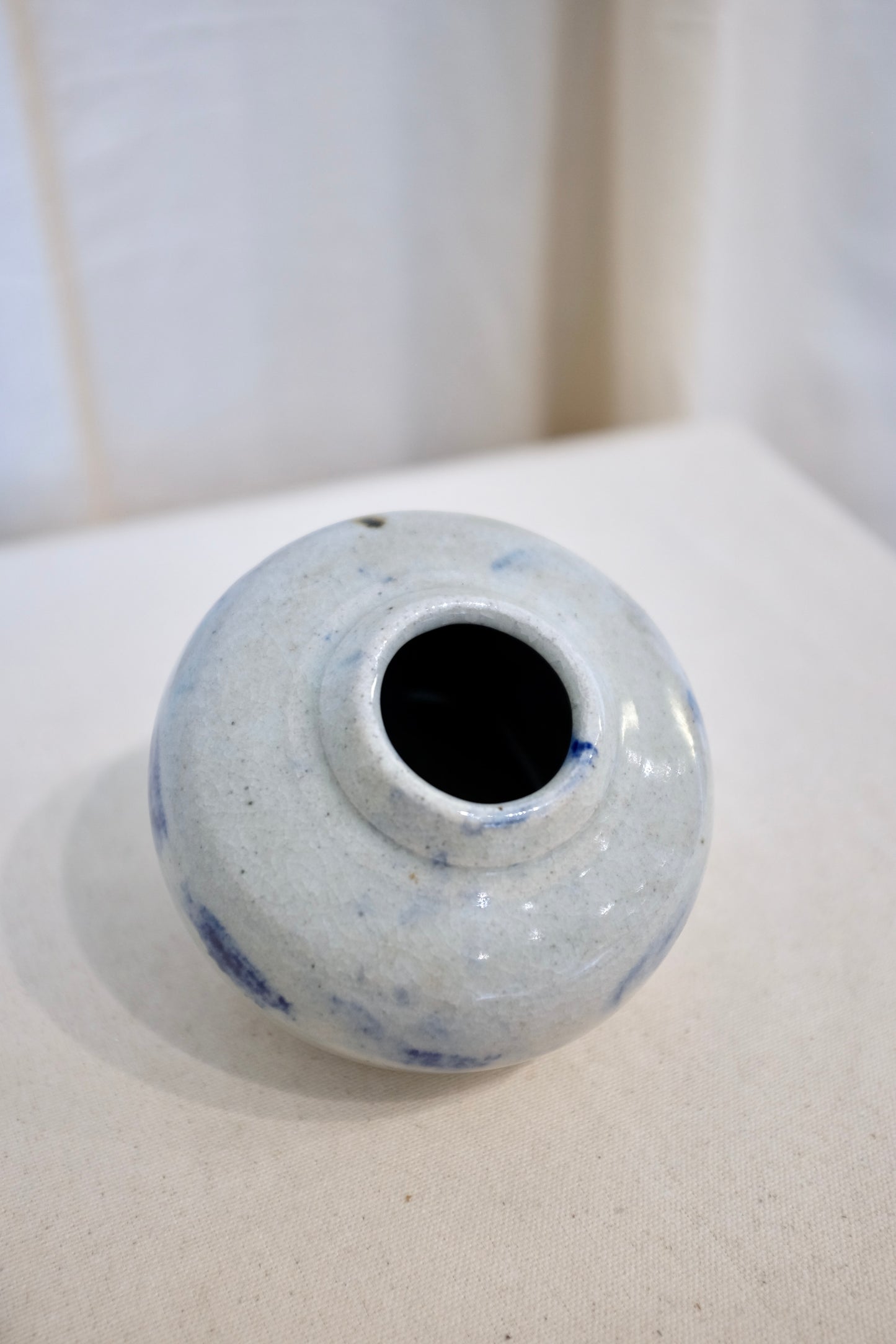 Small Plump Blue and White Vase