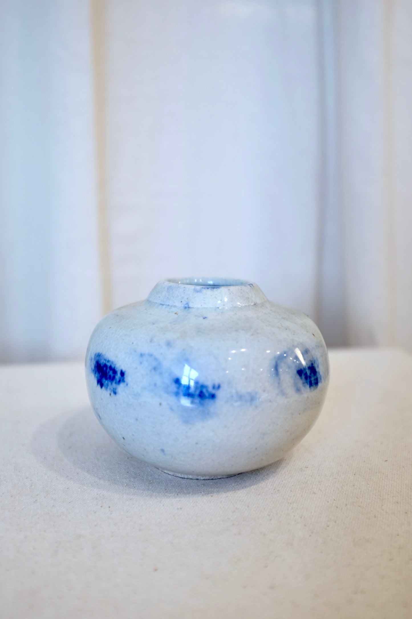 Small Plump Blue and White Vase