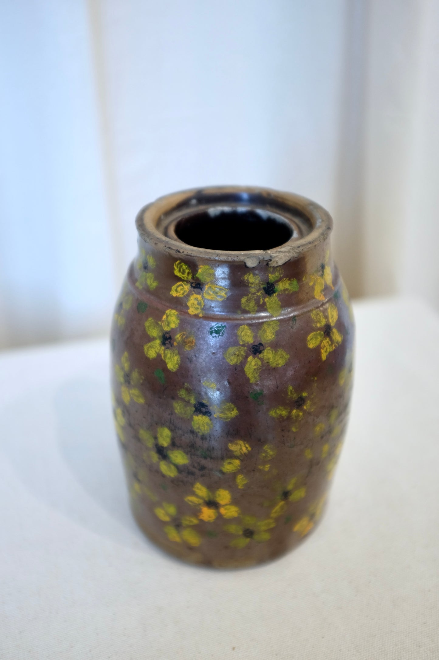 Flowered Brown Crock