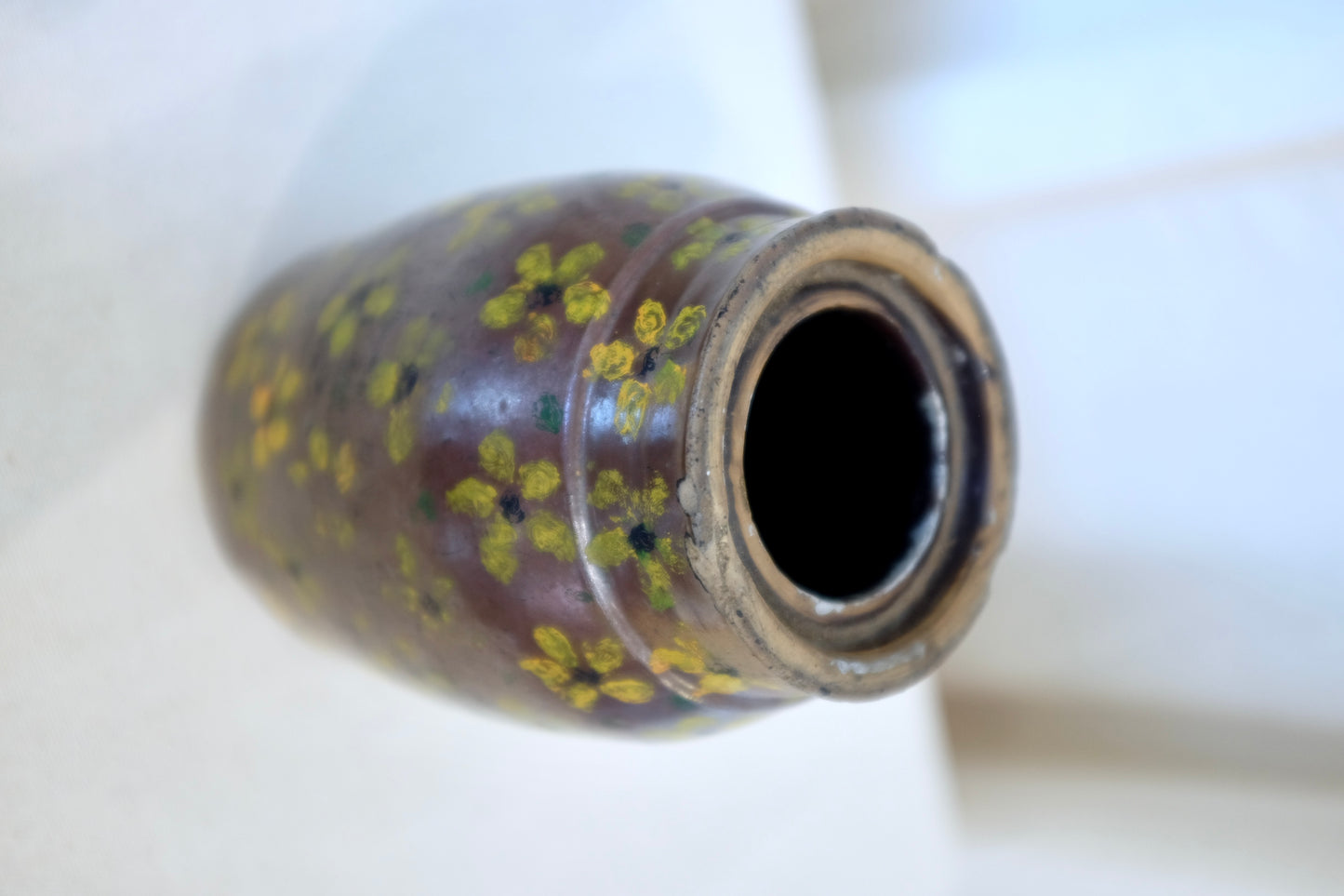 Flowered Brown Crock