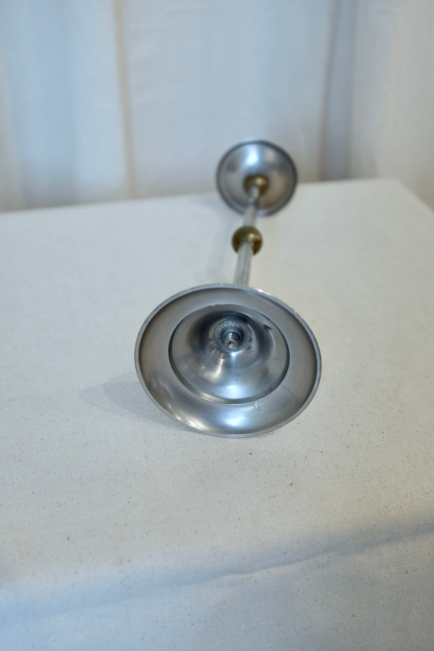 Mixed Metal Ball and Stick Candlestick