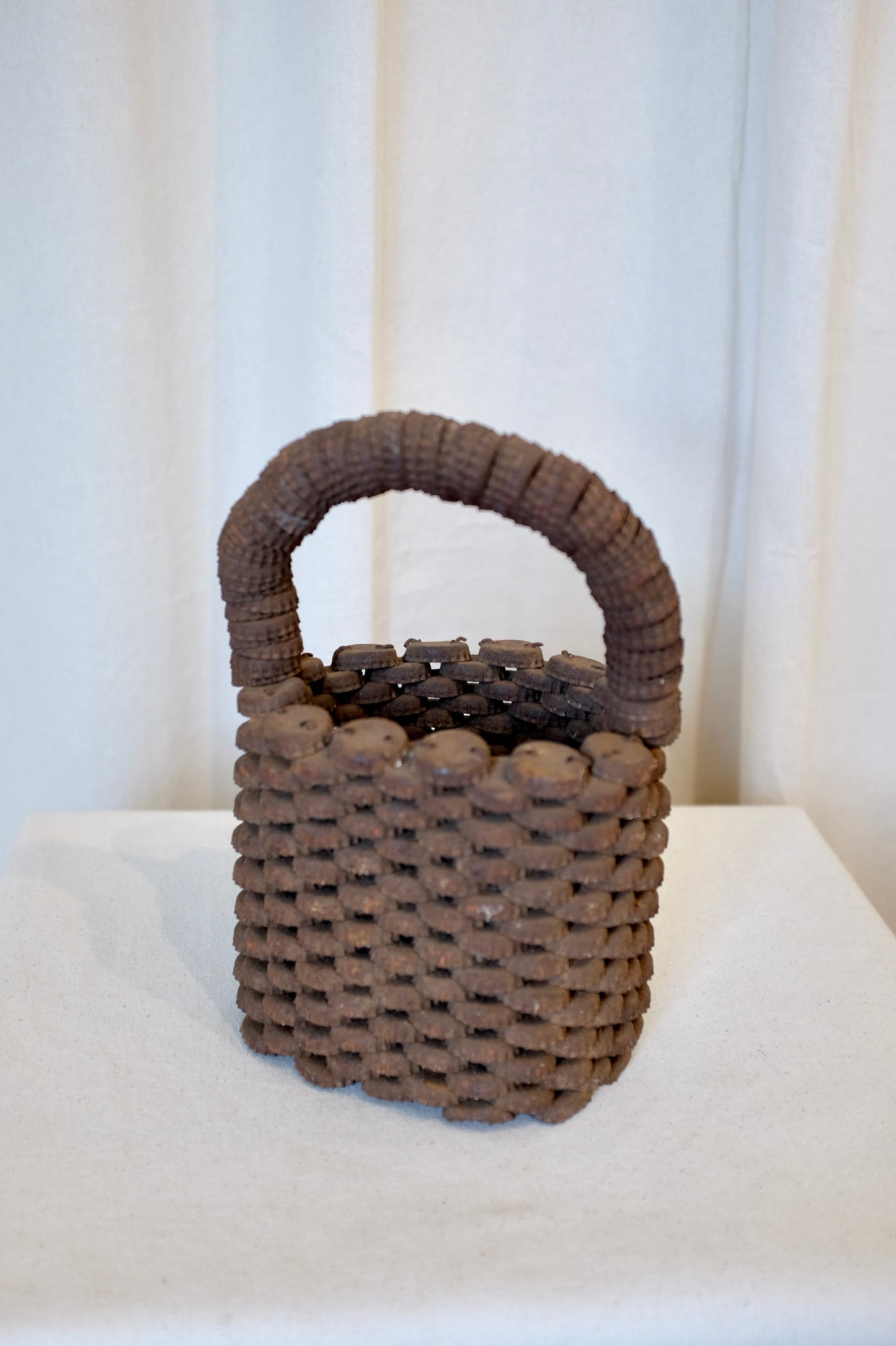Simple Folk Art Bottlecap Basket