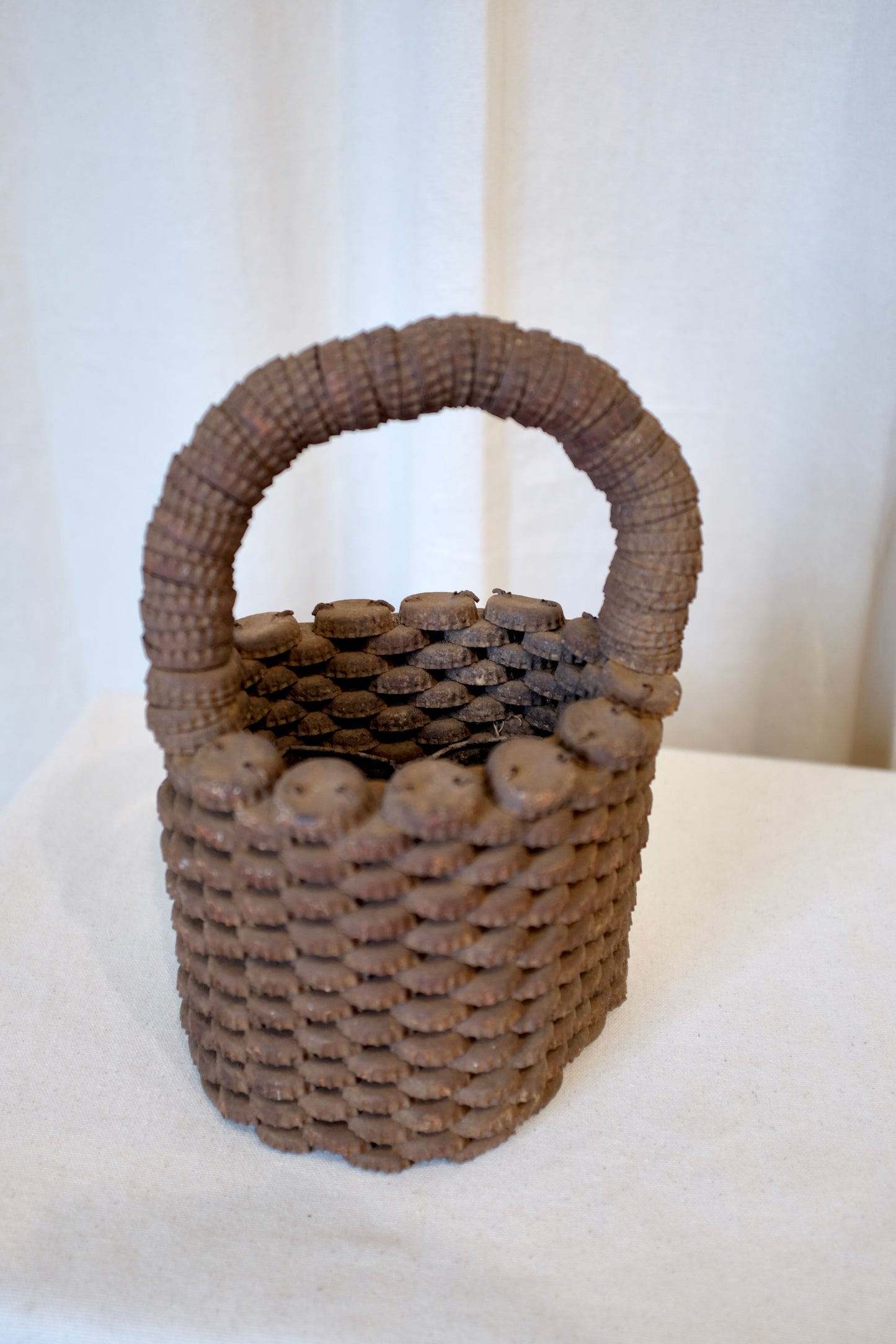 Simple Folk Art Bottlecap Basket
