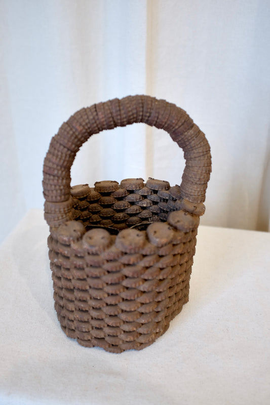 Simple Folk Art Bottlecap Basket