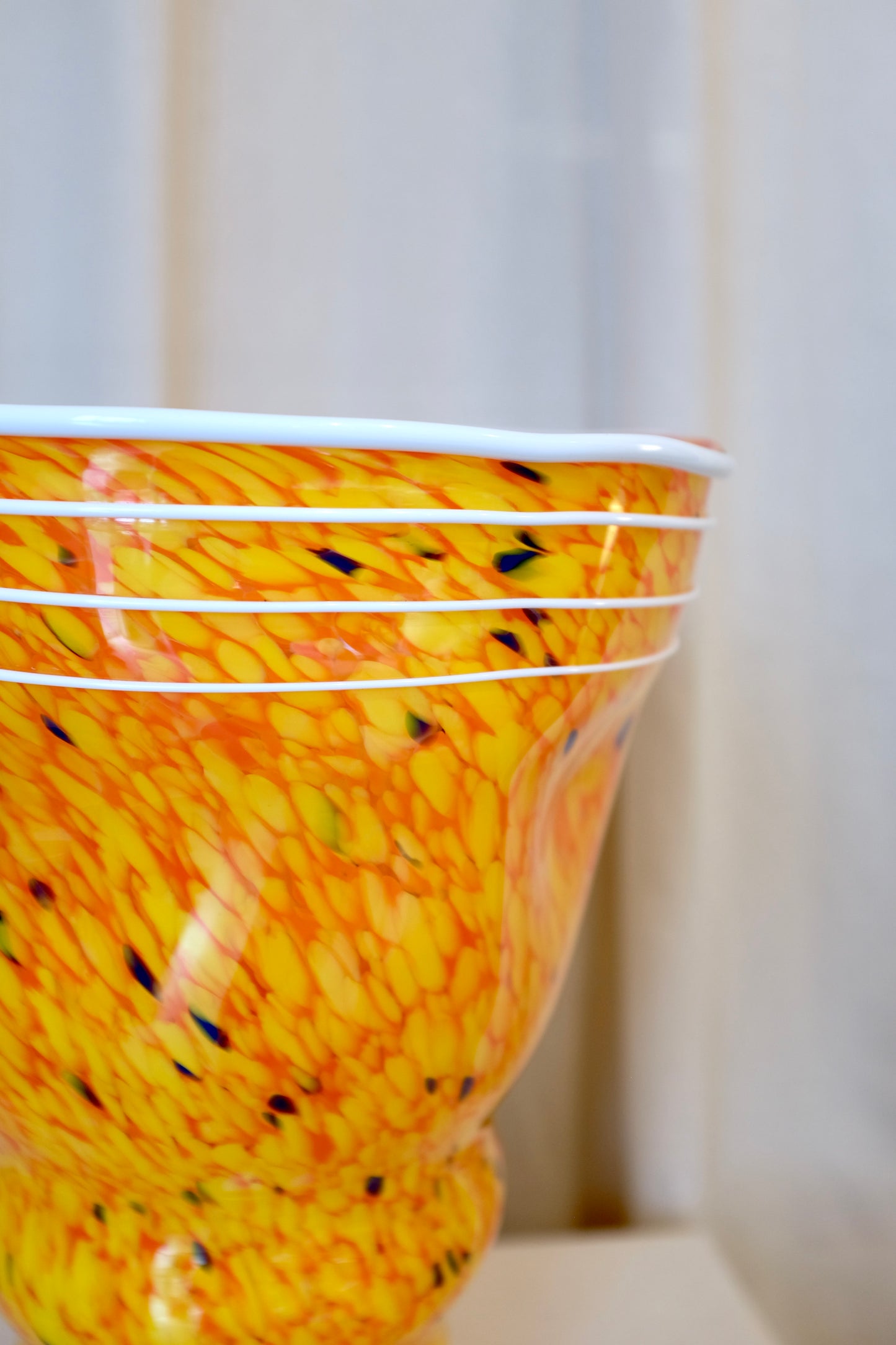 Tall Orange Murano Glass Vase, Barovier & Toso