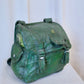 Green Backpack with Frogs, Paper Mache Sculpture