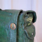 Green Backpack with Frogs, Paper Mache Sculpture