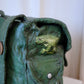 Green Backpack with Frogs, Paper Mache Sculpture