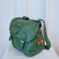 Green Backpack with Frogs, Paper Mache Sculpture