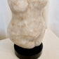 Marble Abstract Female Torso Bust on Base, Barbara Ross Grossman