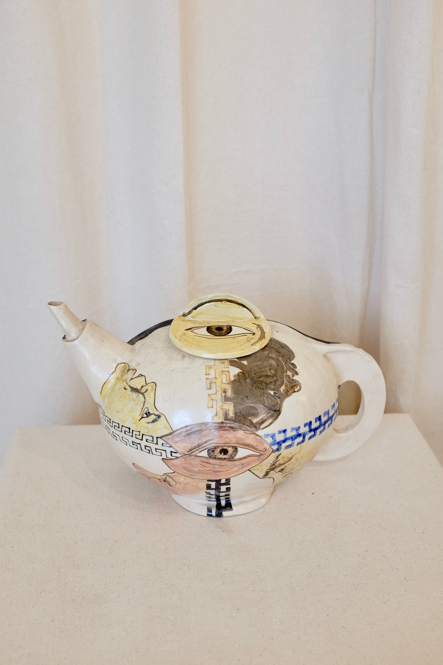 Art Pottery Teapot with Eye and Face, Marilyn Andrews