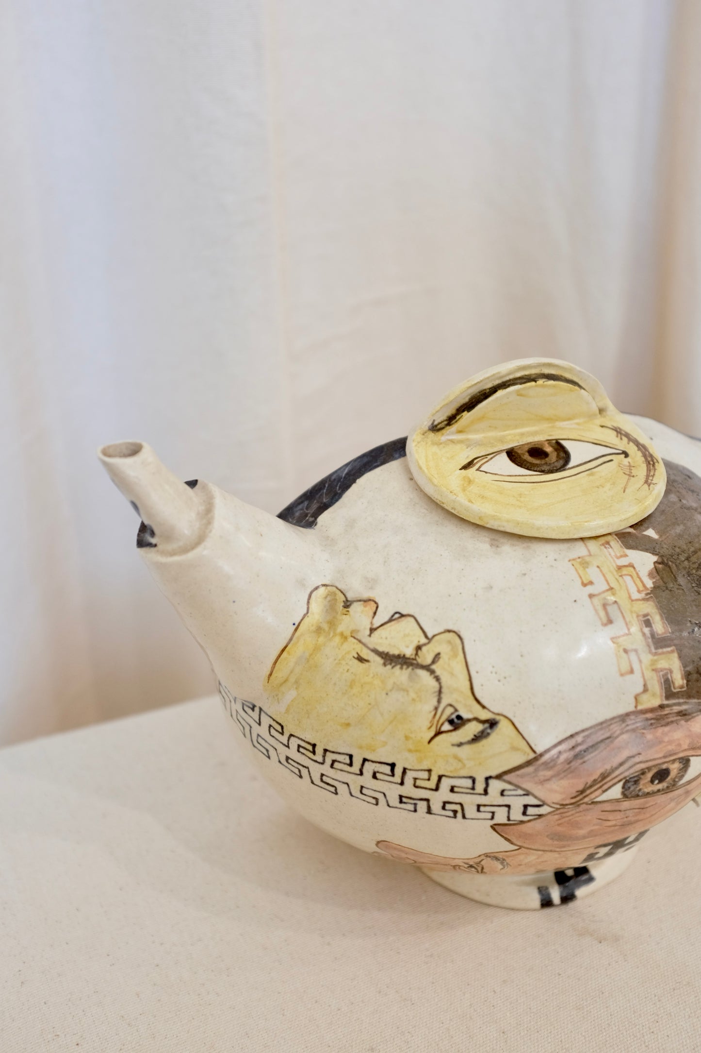 Art Pottery Teapot with Eye and Face, Marilyn Andrews