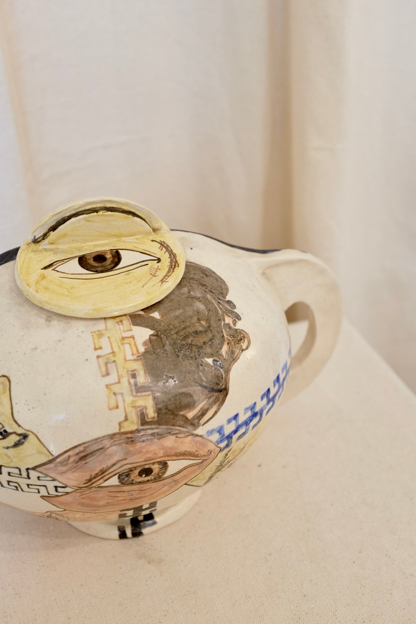 Art Pottery Teapot with Eye and Face, Marilyn Andrews