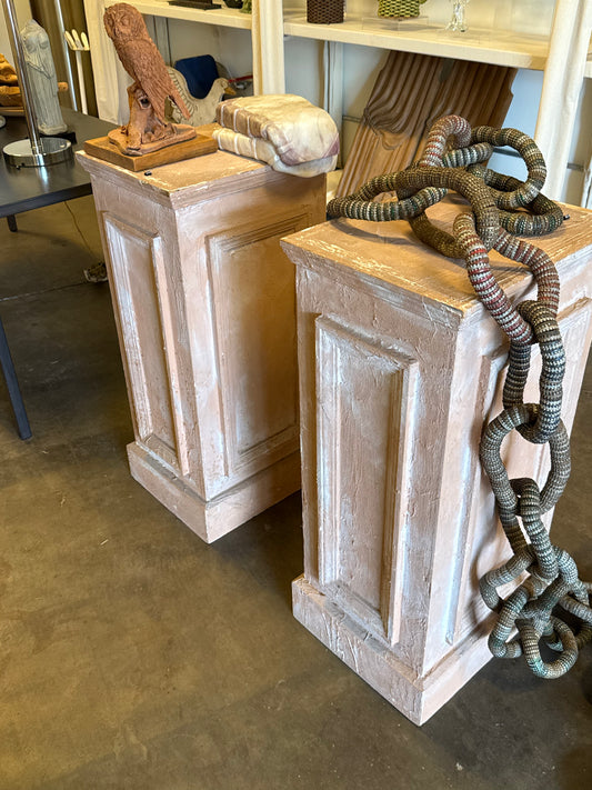 Faux Terracotta Pedestal, Pair Available