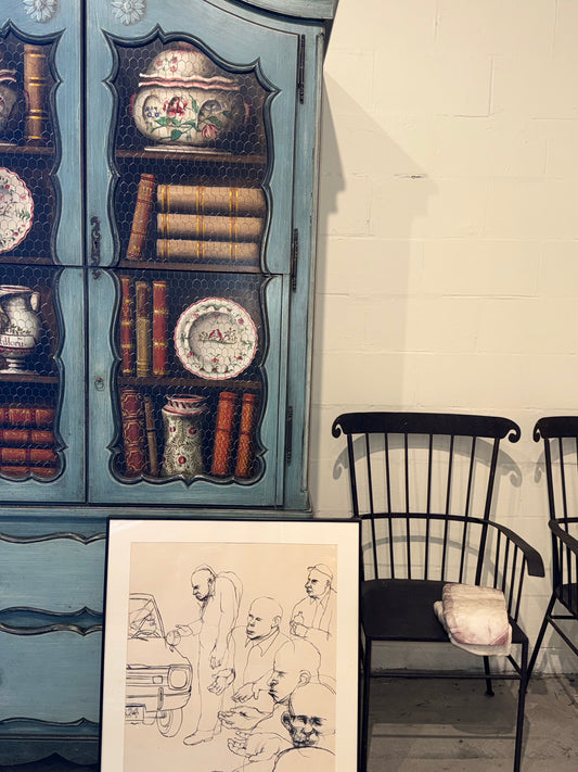 Framed Pen and Ink Drawing, Marshall Arisman