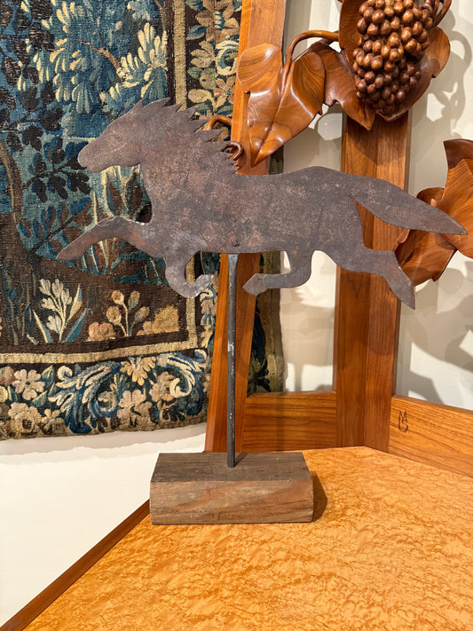 Antique Horse Weathervane on Stand