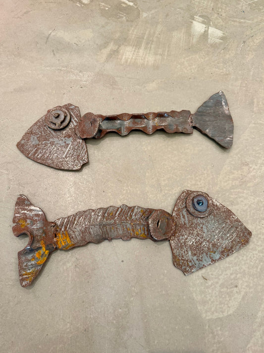 Found Metal Fish Sculptures