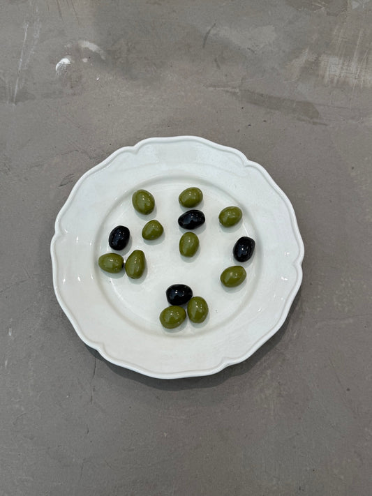 Trompe L'oeil Olives Ceramic Plate, Este Ceramiche, Italy