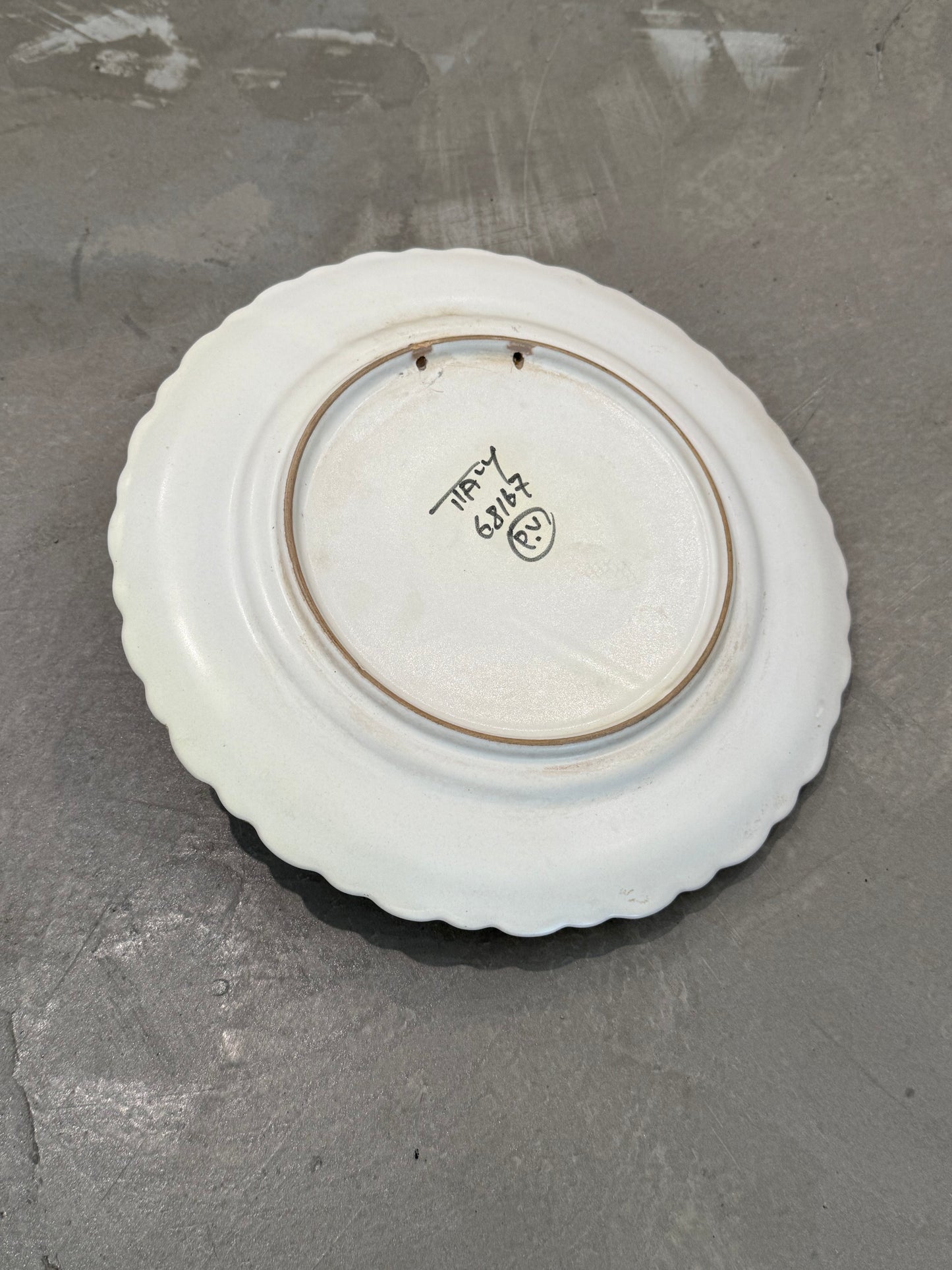 Trompe L'oeil Ceramic Plate with Fruit and Nuts, Italy