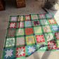 Star Pattern Quilt with Green Base