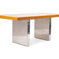 Roger Sprunger for Dunbar Oak and Chrome Steel Desk