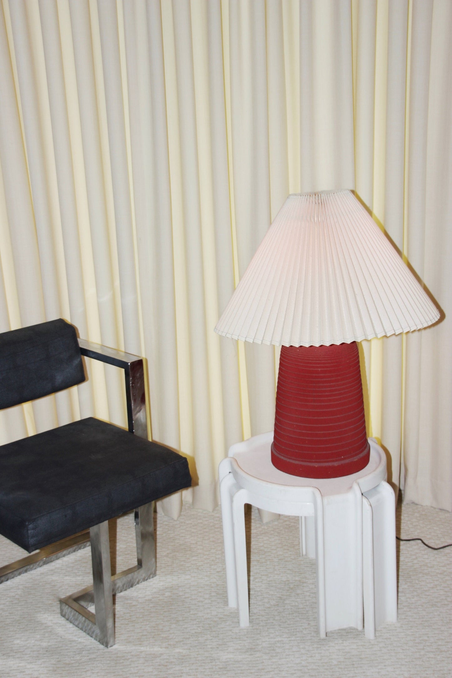 Red Cardboard Lamp, style of Gregory Van Pelt